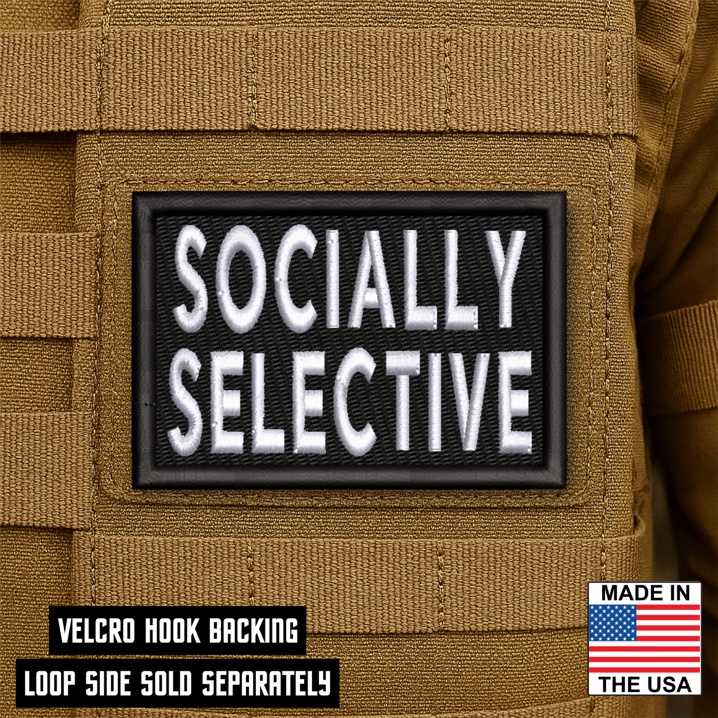 Socially Selective Funny Morale Patch 2"x3" Hook & Loop | Made in USA