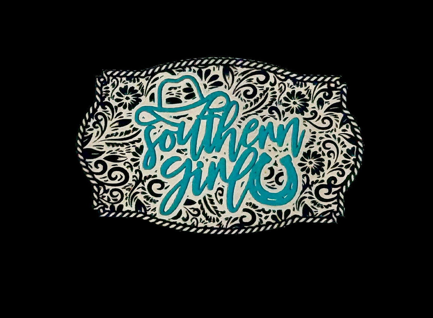 Southern Girl Western Style Tooled Acrylic Laser Engraved Hat Patch