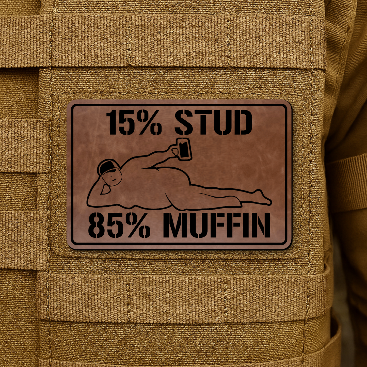 Stud Muffin Funny Morale Patch 2"x3" Hook & Loop | Made in USA