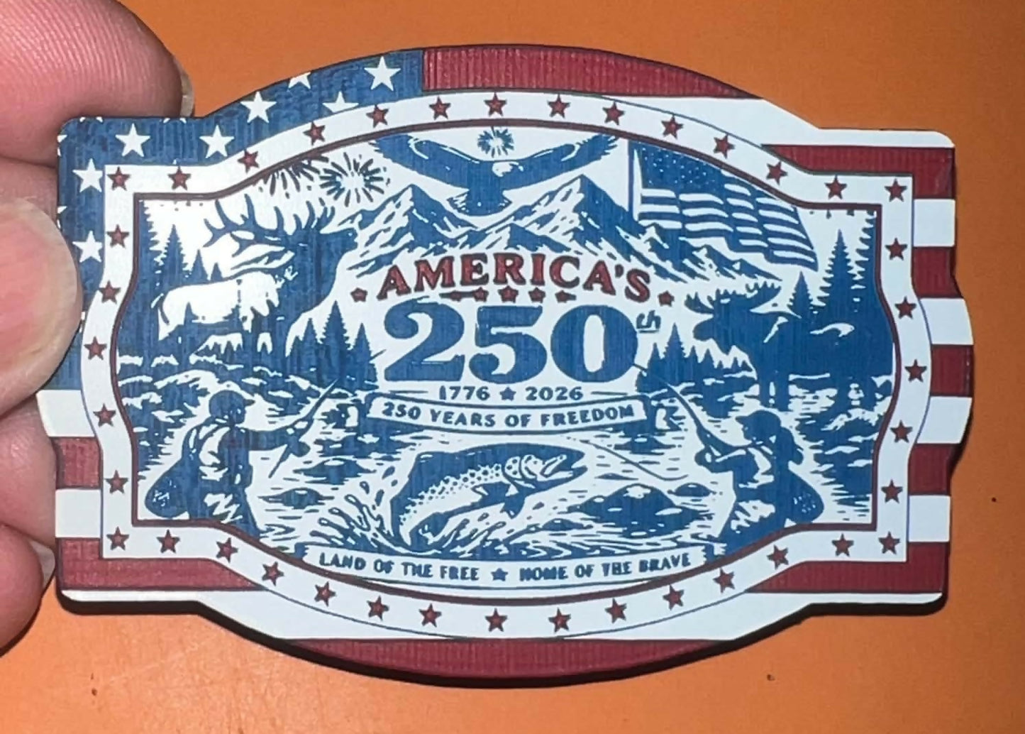Americas 250th flag border