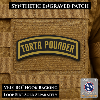 Torta Pounder Rocker Tab Funny Morale Patch, 1x2.6" | Made in USA | VELCRO® Brand Hook Backing