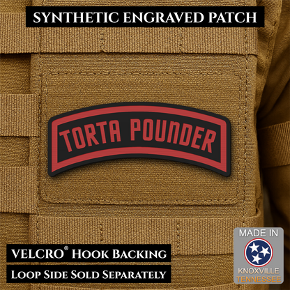 Torta Pounder Rocker Tab Funny Morale Patch, 1x2.6" | Made in USA | VELCRO® Brand Hook Backing
