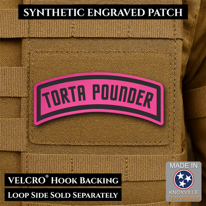 Torta Pounder Rocker Tab Funny Morale Patch, 1x2.6" | Made in USA | VELCRO® Brand Hook Backing