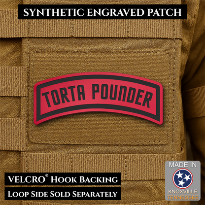 Torta Pounder Rocker Tab Funny Morale Patch, 1x2.6" | Made in USA | VELCRO® Brand Hook Backing