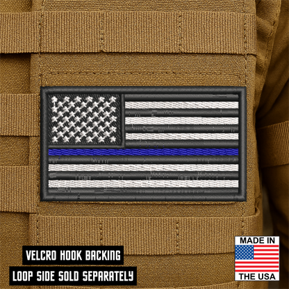 Law Enforcement Thin Blue Line American Flag VELCRO® Patch | Made in USA