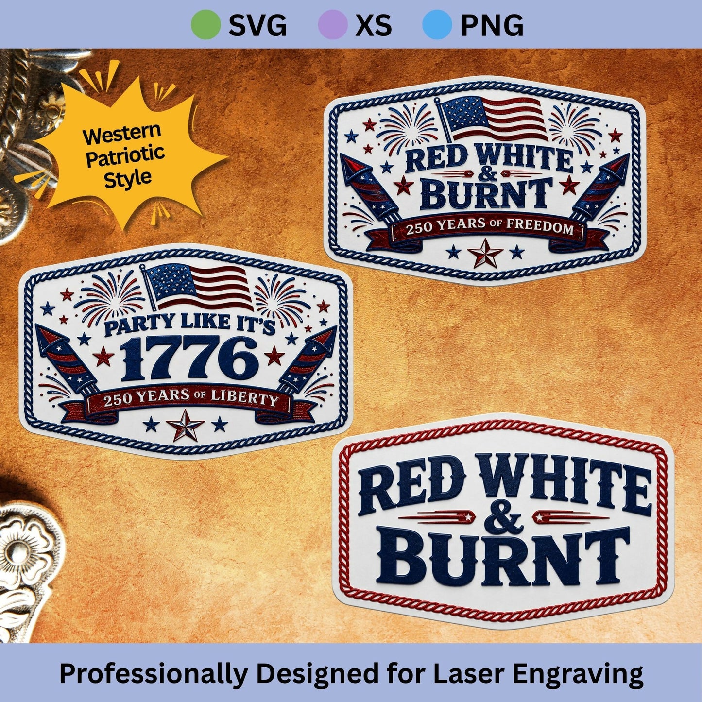 Summer Freedom Color Collection | Tri-Color Acrylic Patriotic Patch SVG Files