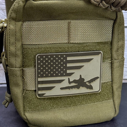 A-10 Warthog American Flag Morale Patch | Made in USA | VELCRO® Brand Hook Backing - LoneStar Adhesive