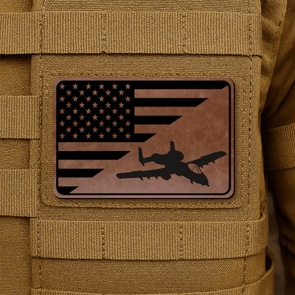 A10 Thunderbolt II Flag Tactical Engraved Morale Patch 2"x3" Hook & Loop | Made in USA - LoneStar Adhesive