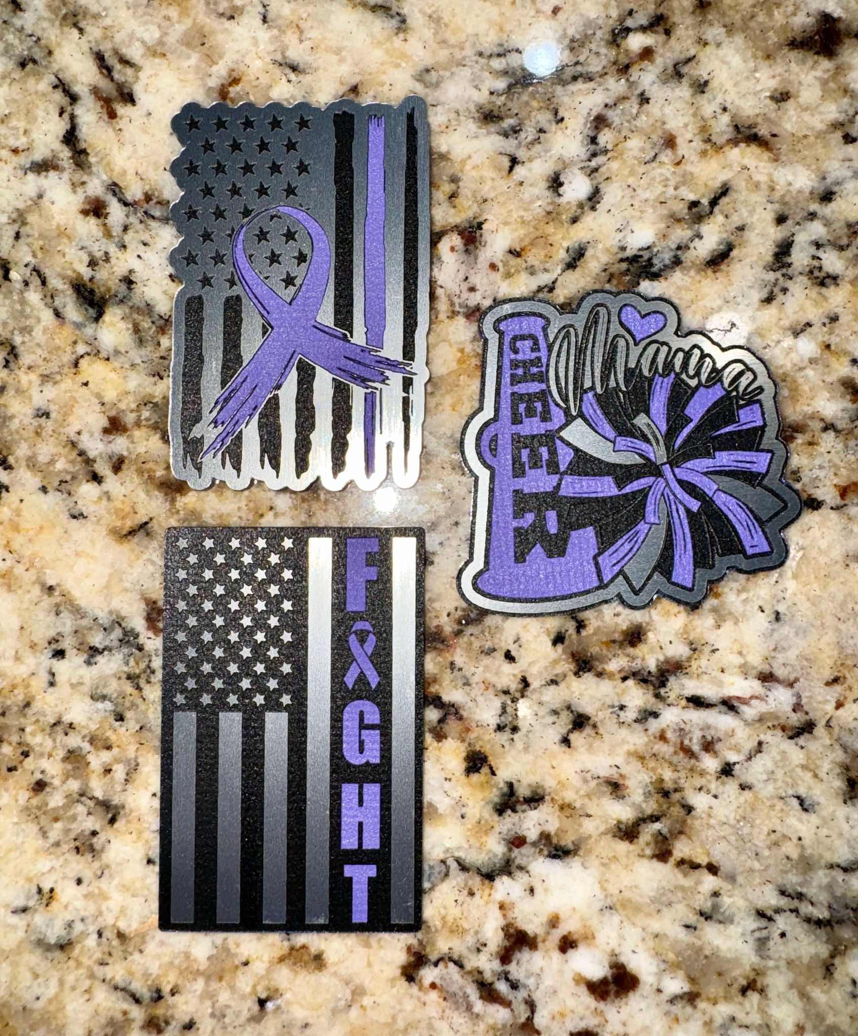 Acrylic: Stainless / Black / Purple TriLayer Durra-Bull™ Laserable Panels (12"x24")