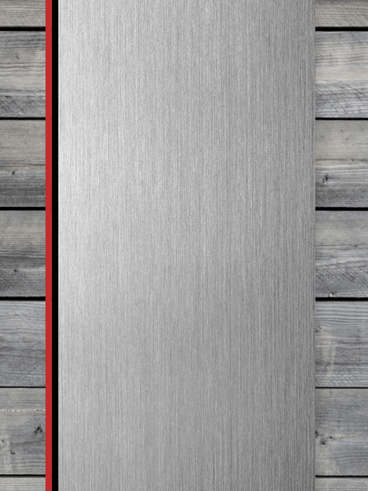 Acrylic: Stainless / Black / Red TriLayer Durra - Bull™ Laserable Panels (12"x24") - #LoneStar Adhesive#