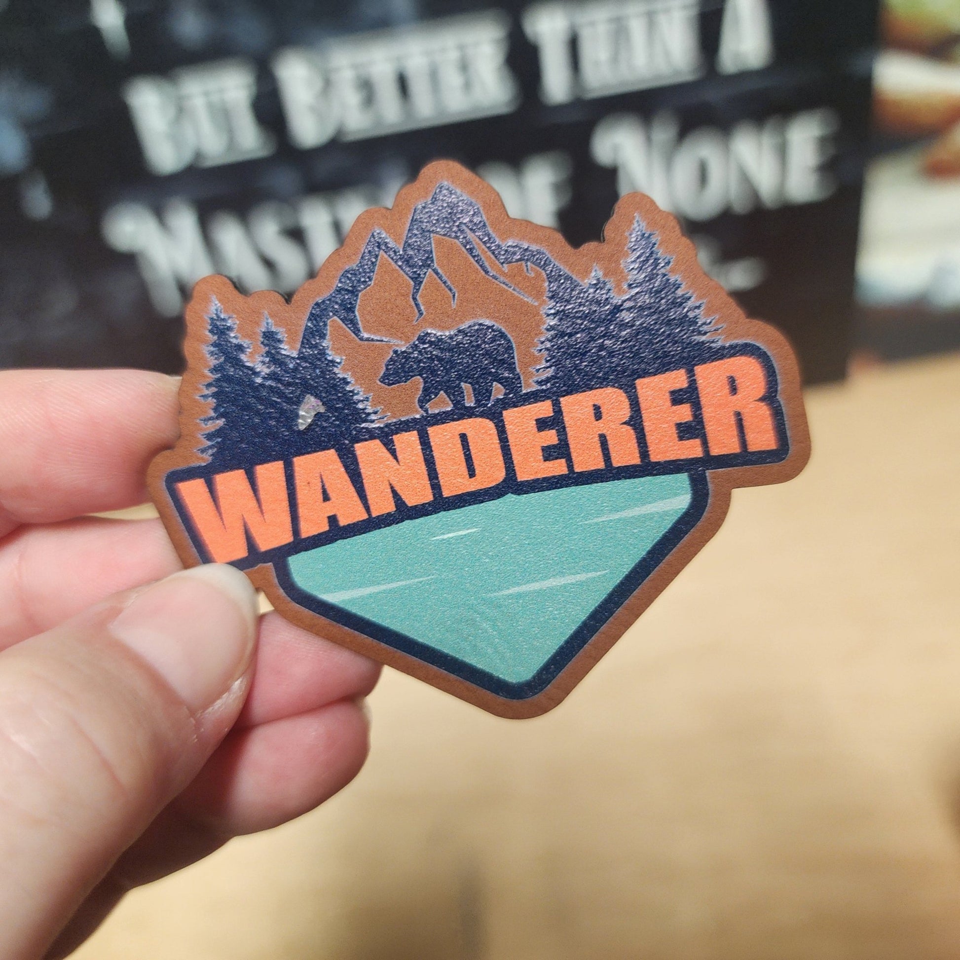 Adventure Awaits the Wanderer UV Printed Leatherette Hat Patch - MR01 - LoneStar Adhesive