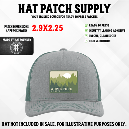 Adventure Awaits UV Printed Hat Patch - LoneStar Adhesive