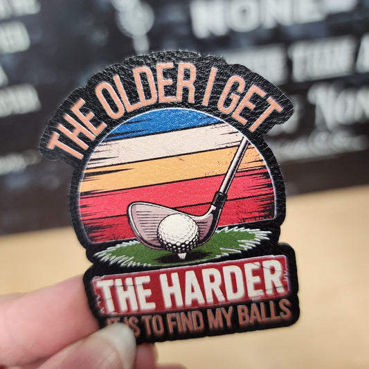 Aging Golf Humor UV Printed Leatherette Hat Patch - MR01 - LoneStar Adhesive