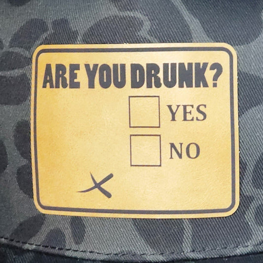 Alcohol Awareness Checkbox Engraved Leatherette Hat Patch - MR01 - LoneStar Adhesive