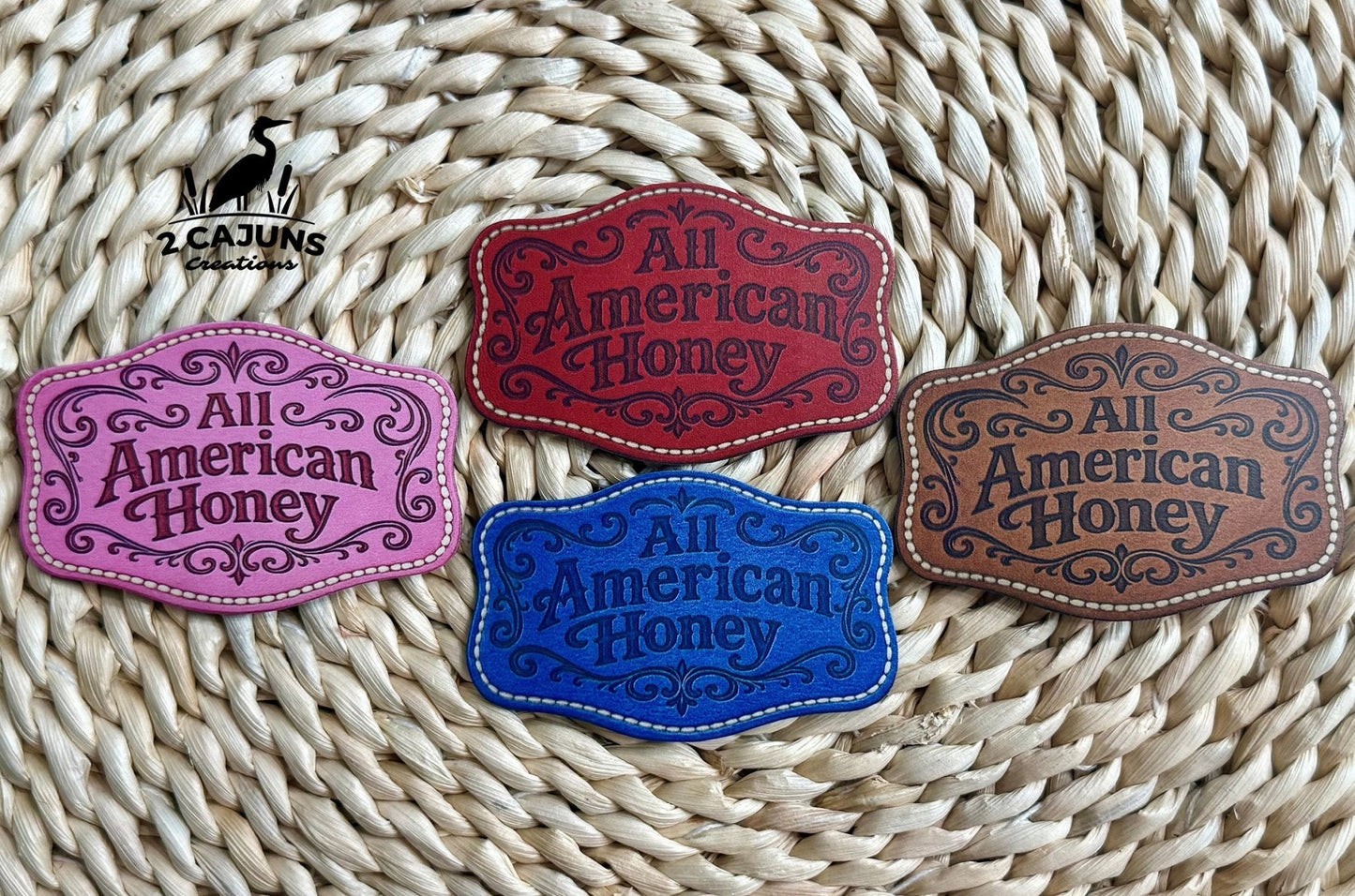 All American Honey UV Printed Hat Patch - 4 Colors Available - LoneStar Adhesive