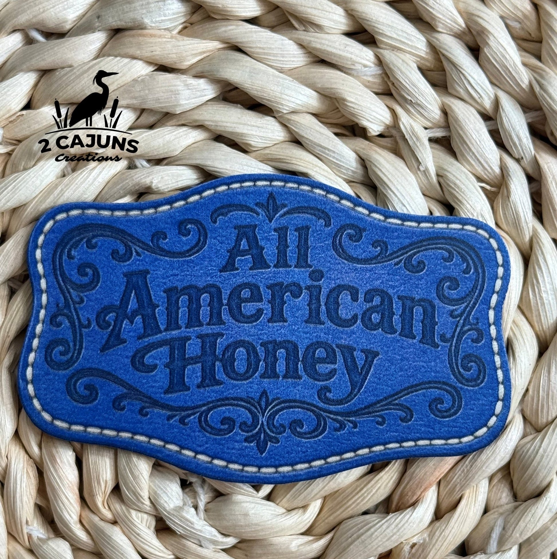 All American Honey UV Printed Hat Patch - 4 Colors Available - LoneStar Adhesive