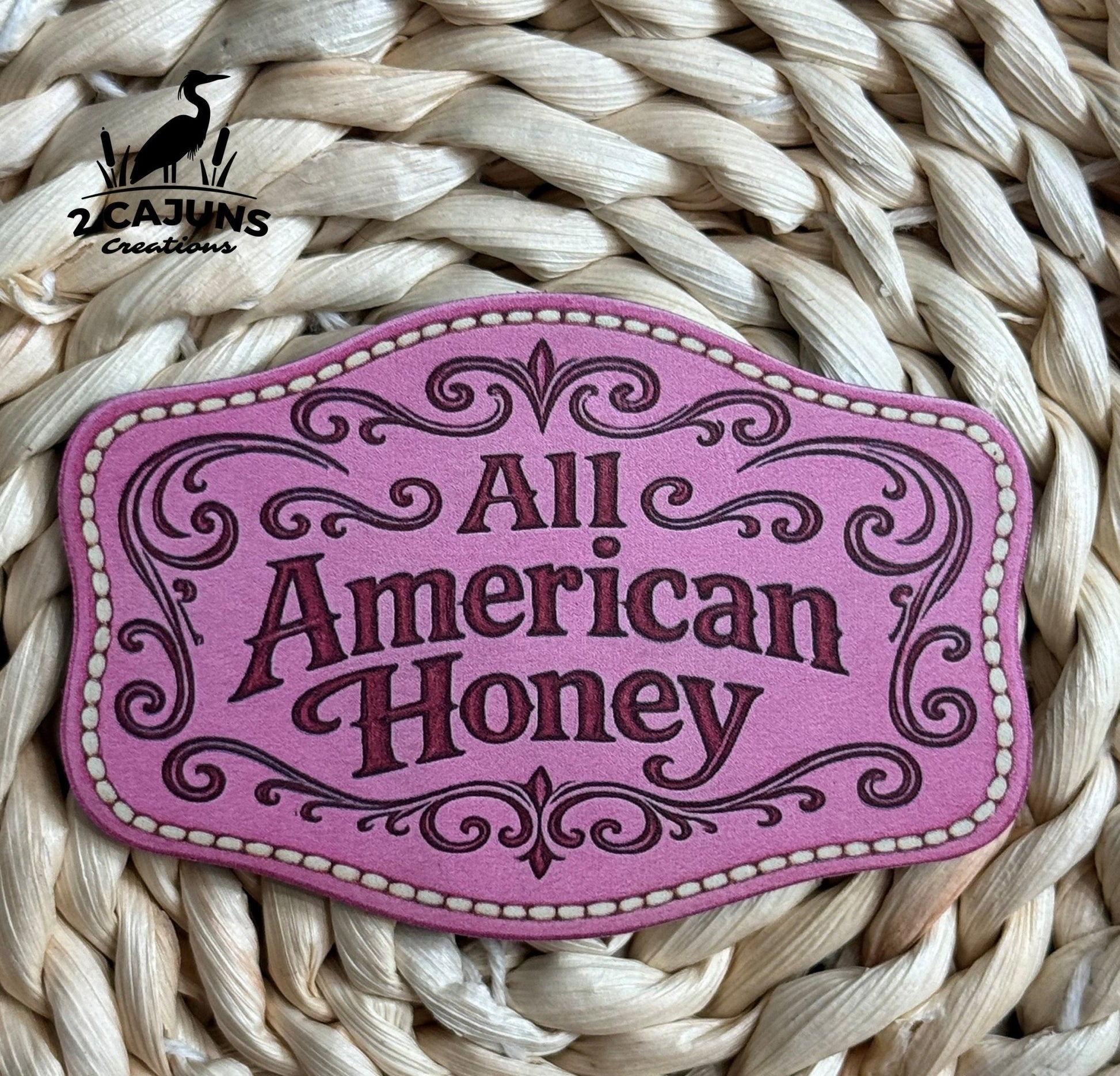 All American Honey UV Printed Hat Patch - 4 Colors Available - LoneStar Adhesive