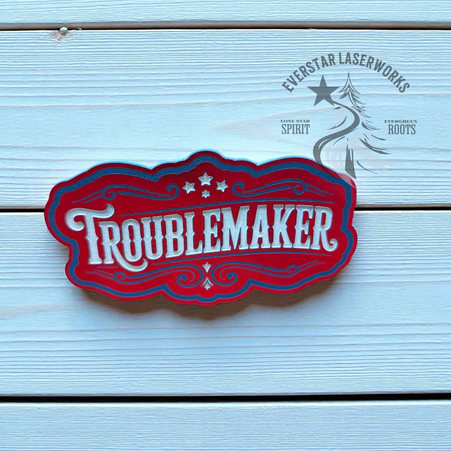 All - American Troublemaker Stainless Acrylic Patch - LoneStar Adhesive