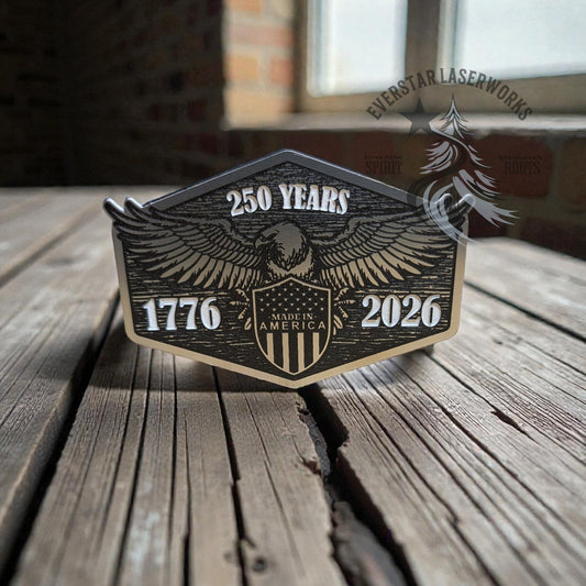 America 250th Eagle Stainless Acrylic Patch - LoneStar Adhesive