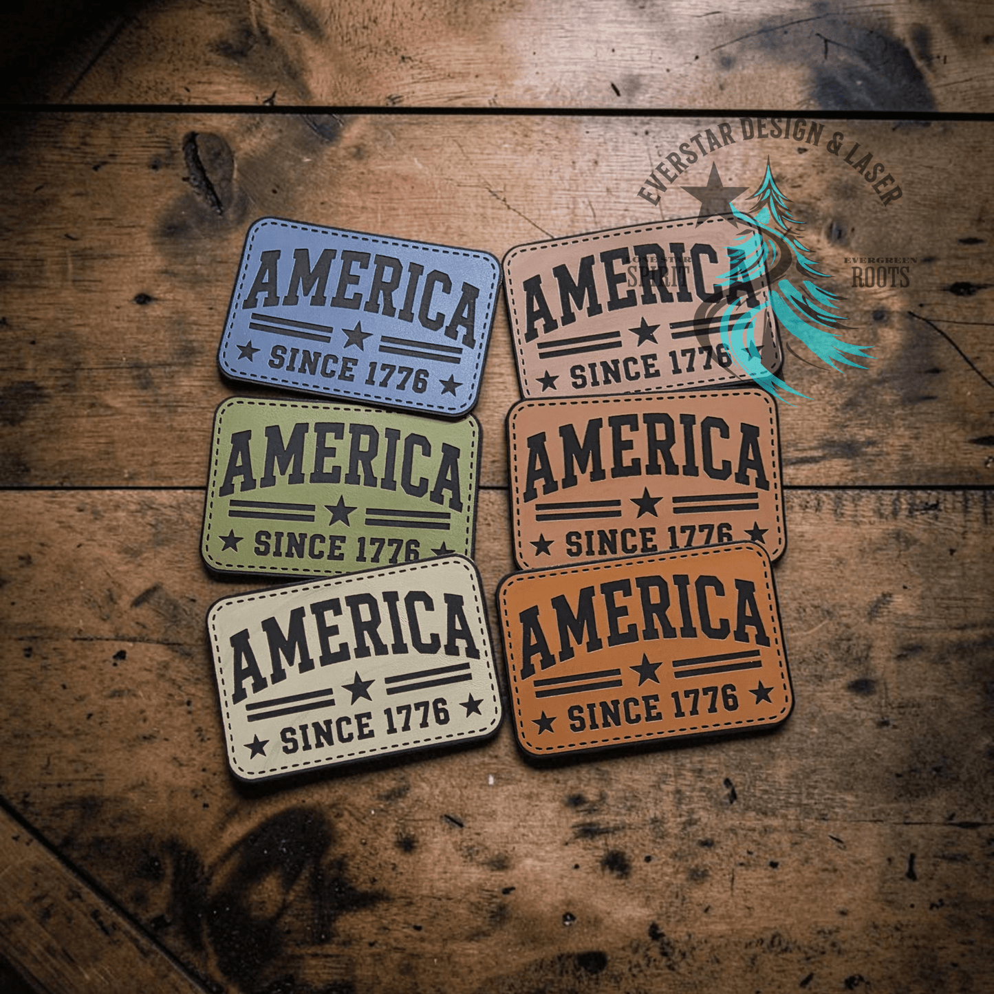 America Since 1776 Leather Patch - LoneStar Adhesive