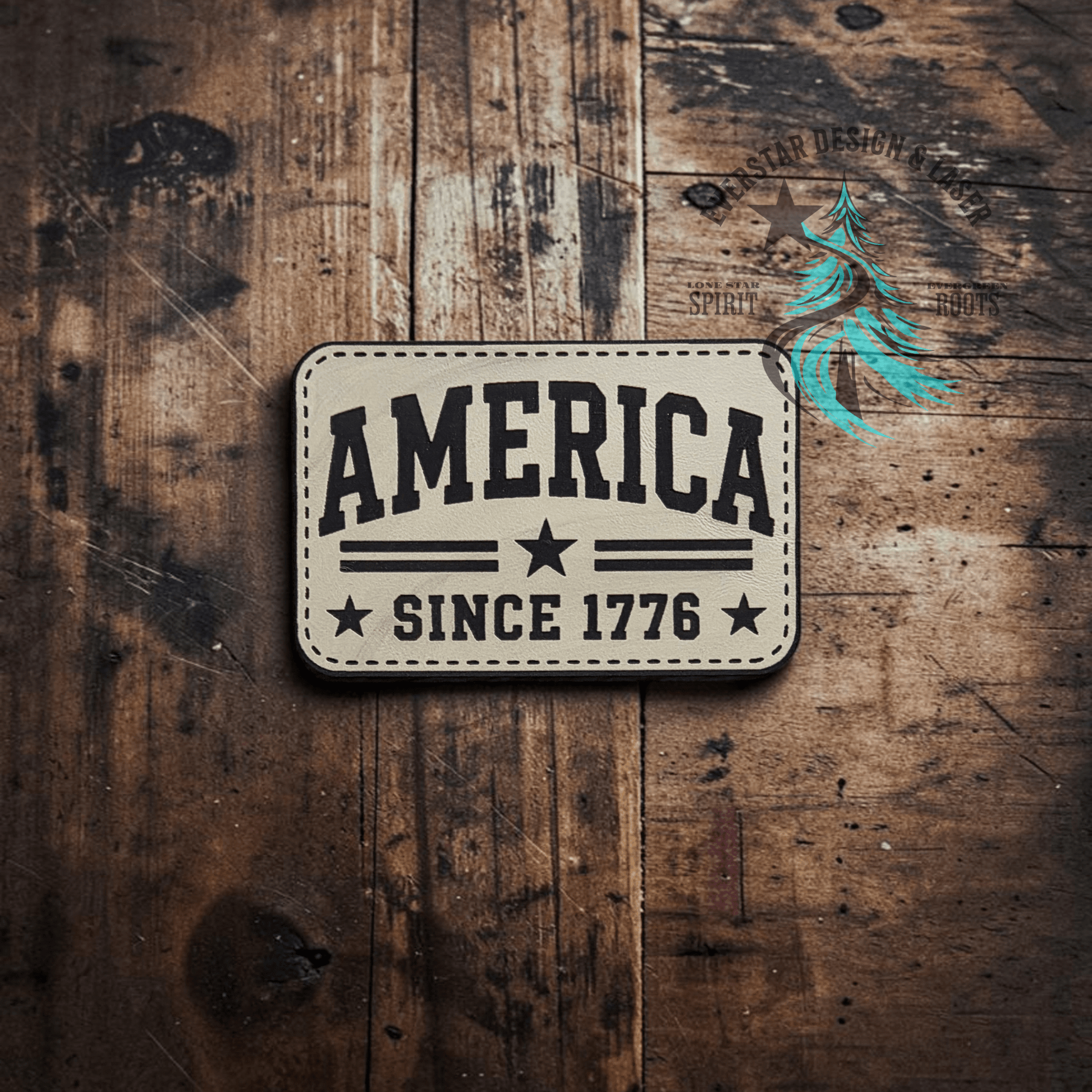 America Since 1776 Leather Patch - LoneStar Adhesive