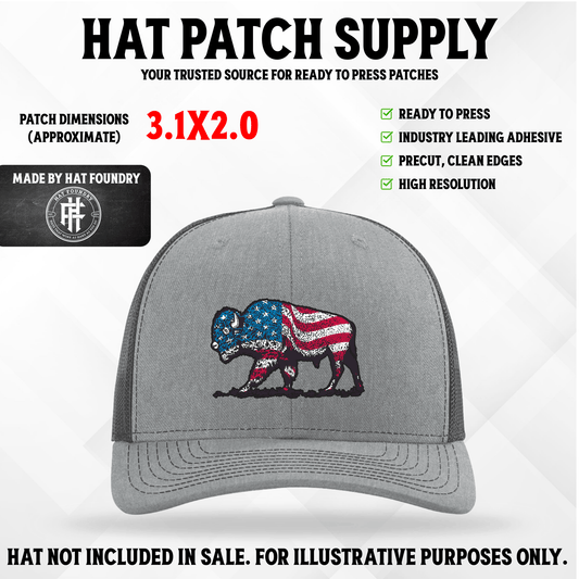 American Buffalo UV Printed Hat Patch - LoneStar Adhesive