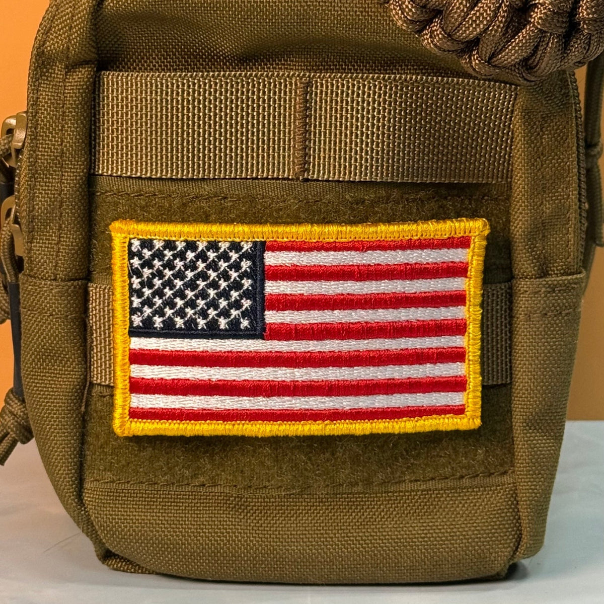 American Flag Patch, 2x3.5" Full Color Embroidered Patch | Made in USA | VELCRO® Brand Hook Backing - LoneStar Adhesive