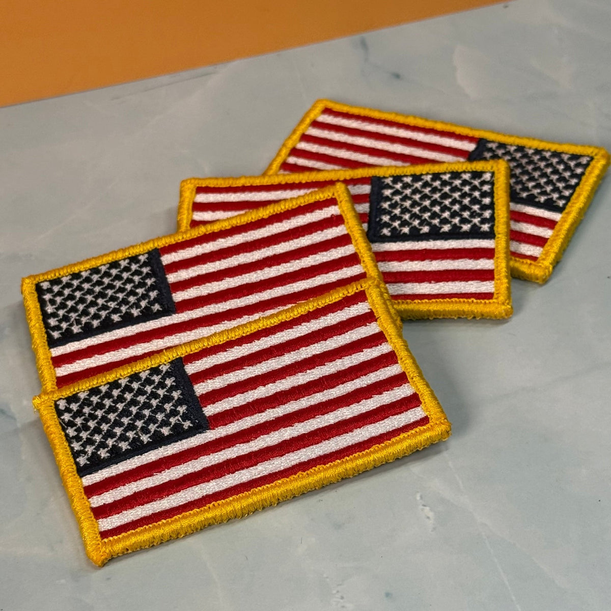 American Flag Patch, 2x3.5" Full Color Embroidered Patch | Made in USA | VELCRO® Brand Hook Backing - LoneStar Adhesive