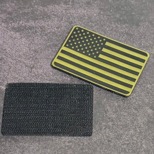 American Flag Tactical Engraved Patch 2"x3" Hook & Loop | Made in USA | Union Left or Right (Reversed) - LoneStar Adhesive