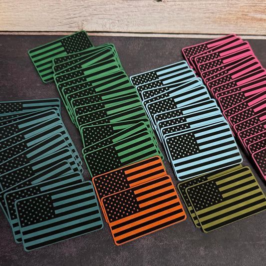 American Flag Tactical Engraved Patch 2"x3" Hook & Loop | Made in USA | Union Left or Right (Reversed) - LoneStar Adhesive