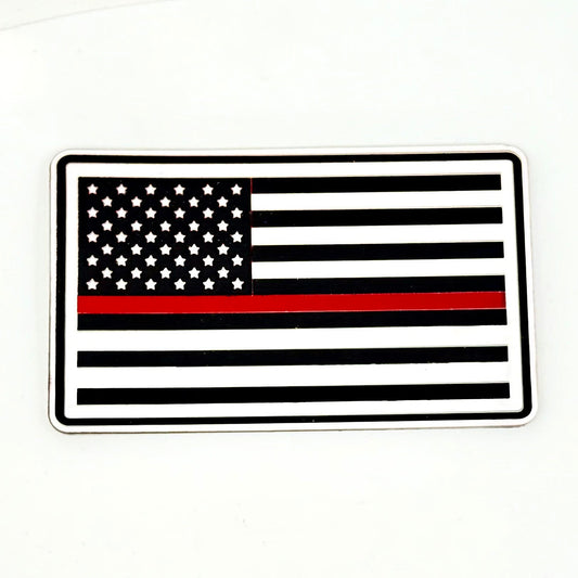American Flag - Thin Red Line Edition (White, Black, Red) Acrylic Hat Patch