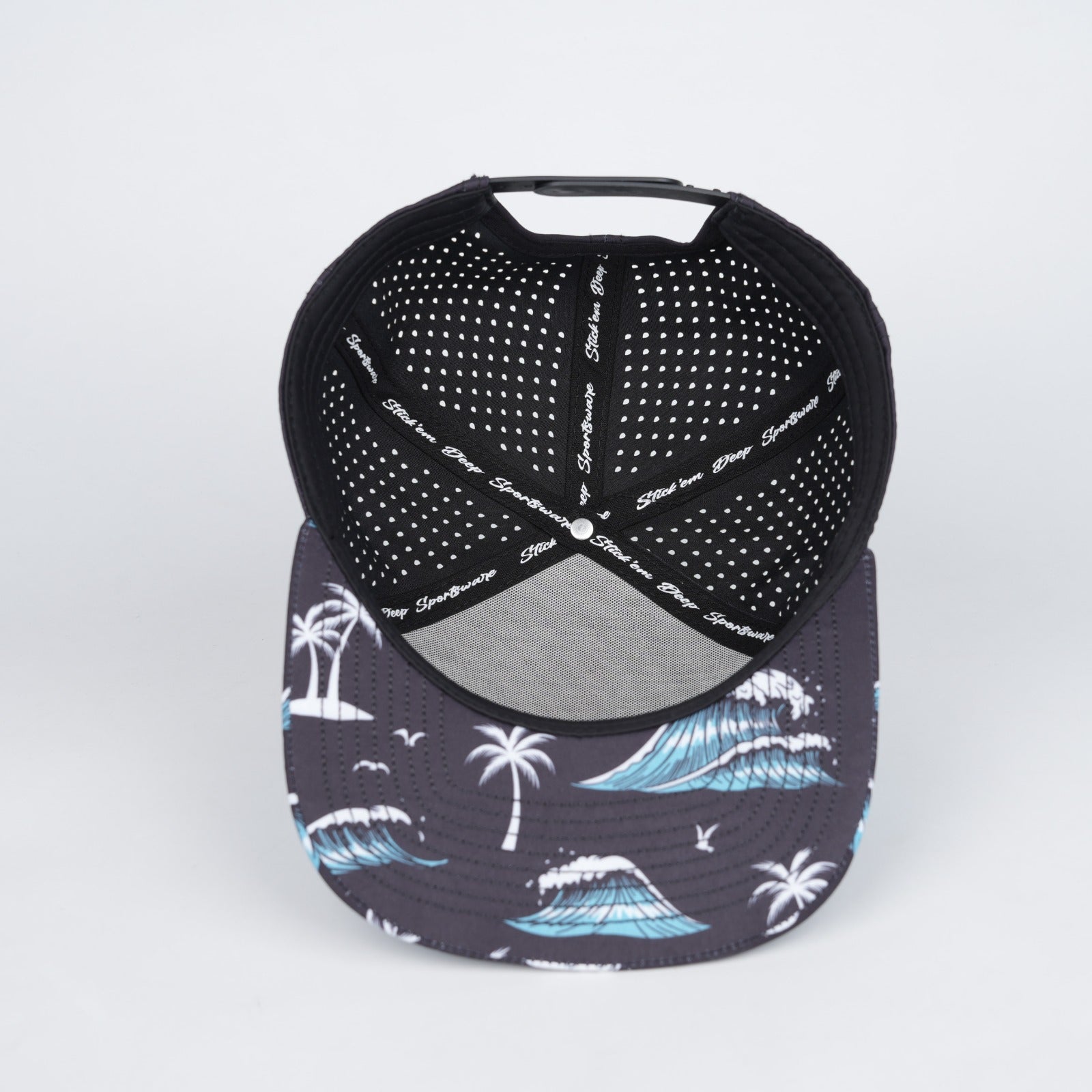 aqua front with black back along with palm trees and tidal waves - LoneStar Adhesive