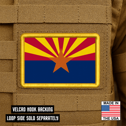 Arizona State Flag Patch 2"x3" Hook & Loop | Made in USA | Pro - Print Full Color & Tactical Options - LoneStar Adhesive