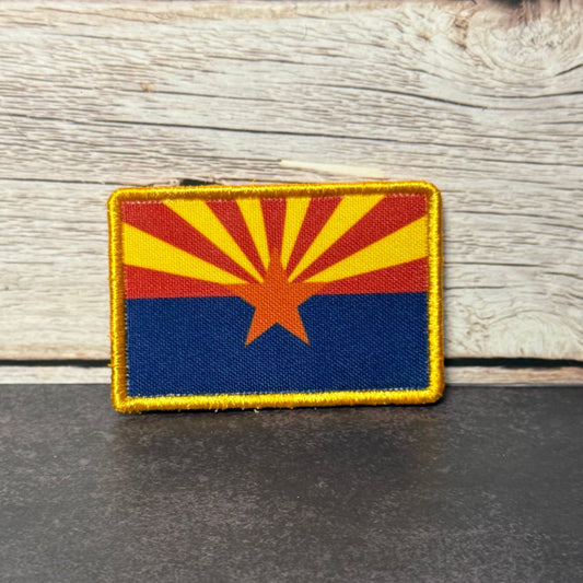 Arizona State Flag Patch | Made in USA | VELCRO® Brand Hook Backing - LoneStar Adhesive