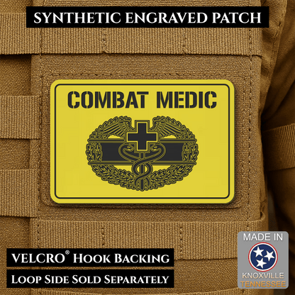 Army Combat Medic Morale Patch, 2x3" | Made in USA | VELCRO® Brand Hook Backing - LoneStar Adhesive