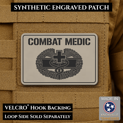 Army Combat Medic Morale Patch, 2x3" | Made in USA | VELCRO® Brand Hook Backing - LoneStar Adhesive