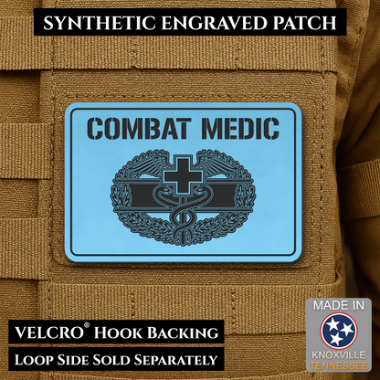 Army Combat Medic Morale Patch, 2x3" | Made in USA | VELCRO® Brand Hook Backing - LoneStar Adhesive