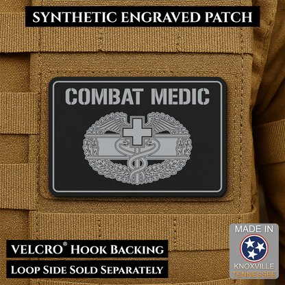 Army Combat Medic Morale Patch, 2x3" | Made in USA | VELCRO® Brand Hook Backing - LoneStar Adhesive