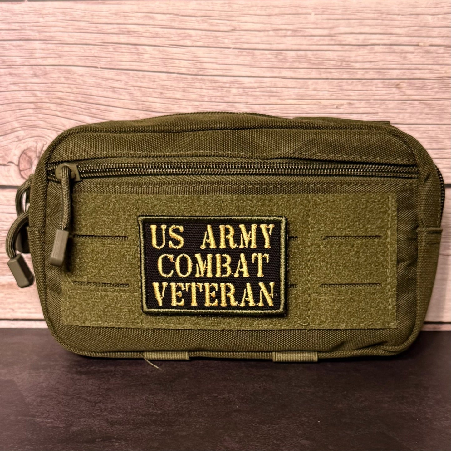 Army Combat Veteran Morale Patch, 2x3" | Made in USA | VELCRO® Brand Hook Backing - LoneStar Adhesive