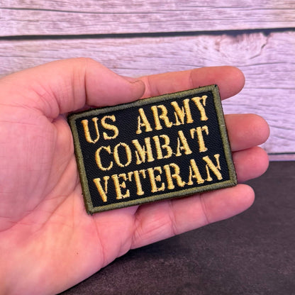 Army Combat Veteran Morale Patch | Made in USA | VELCRO® Brand Hook Backing - LoneStar Adhesive