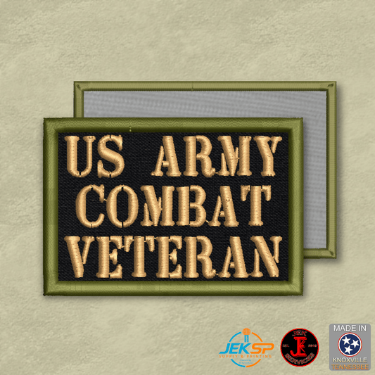 Army Combat Veteran Morale Patch | Made in USA | VELCRO® Brand Hook Backing - LoneStar Adhesive