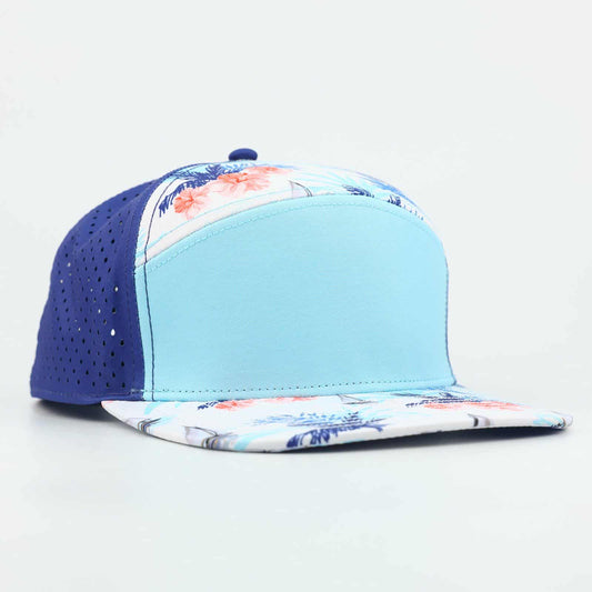 baby blue front with palms and navy blue back - LoneStar Adhesive