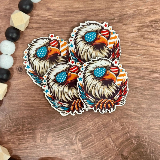 Bald Eagle Aviators | USA | UV Printed Leather Hat Patch - LoneStar Adhesive