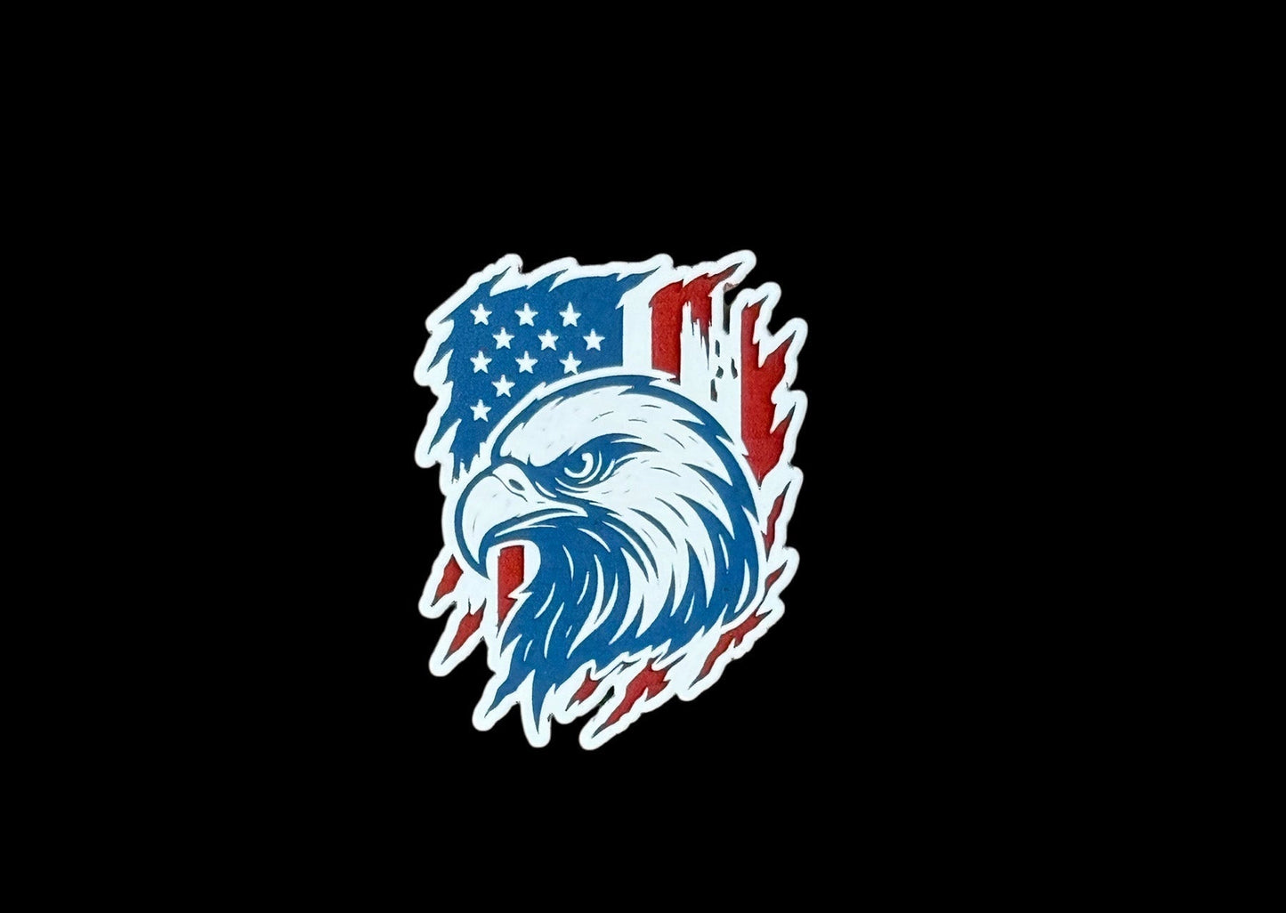 Bald Eagle on American Flag Acrylic Hat Patch - 2 Colors Available - LoneStar Adhesive
