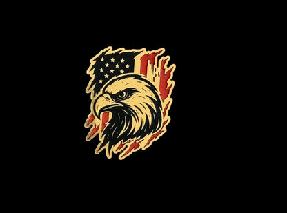 Bald Eagle on American Flag Acrylic Hat Patch - 2 Colors Available - LoneStar Adhesive