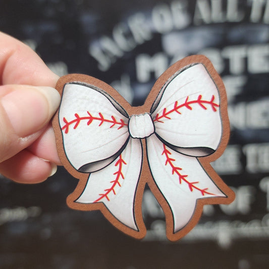 Baseball Bow UV Printed Leatherette Hat Patch - MR01 - LoneStar Adhesive