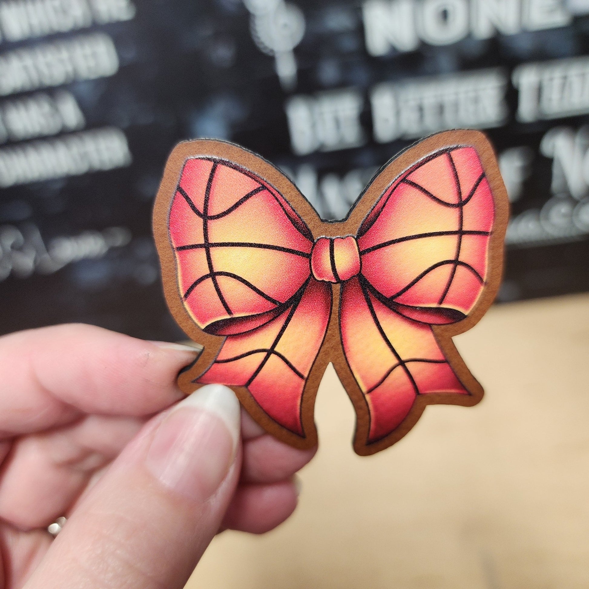 Basketball UV Printed Leatherette Hat Patch - MR01 - LoneStar Adhesive