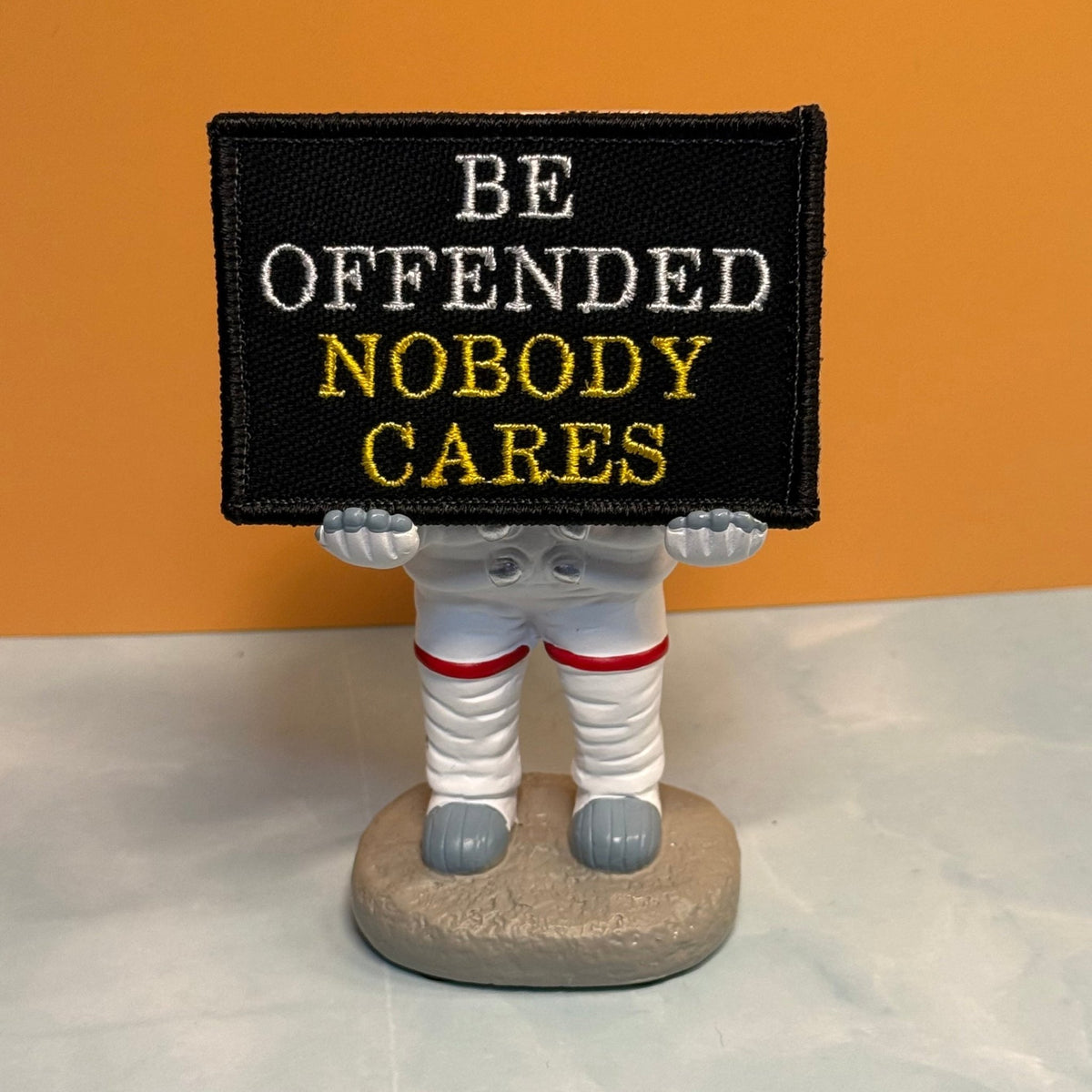 Be Offended, Nobody Cares Funny Embroidered Morale Patch, 2x3" | VELCRO® Brand Hook Backing - #LoneStar Adhesive#