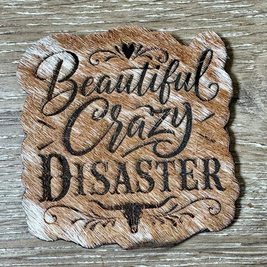 Beautiful Crazy Disaster Genuine Cowhide Iron-On Patch - #LoneStar Adhesive#
