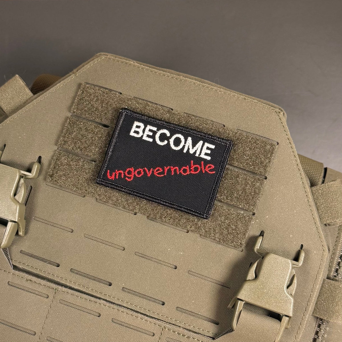 Become Ungovernable Funny Morale Patch, 2x3" | Made in USA | VELCRO® Brand Hook Backing - LoneStar Adhesive